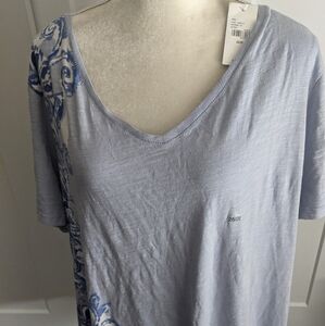 NWT Lane Bryant Floral Cotton Slub  Tee 26/28